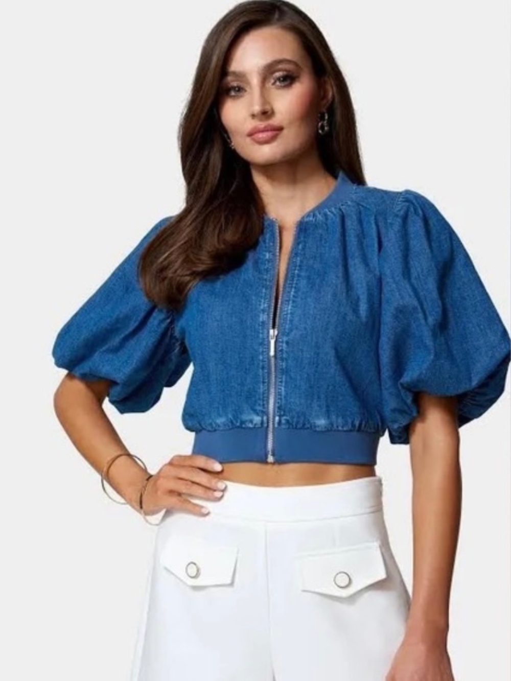 Bebe bubble sleeve shacket L